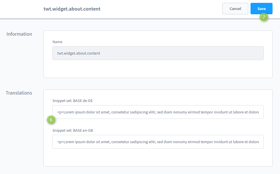 How can I change or translate a text (e.g. of widgets)?, figure 3