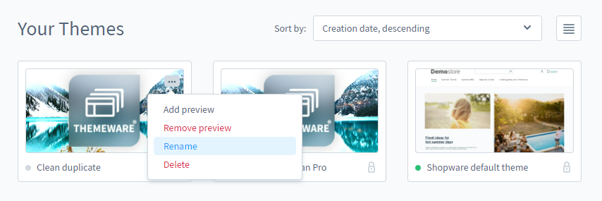 Renaming a ThemeWare® duplicate, figure 2