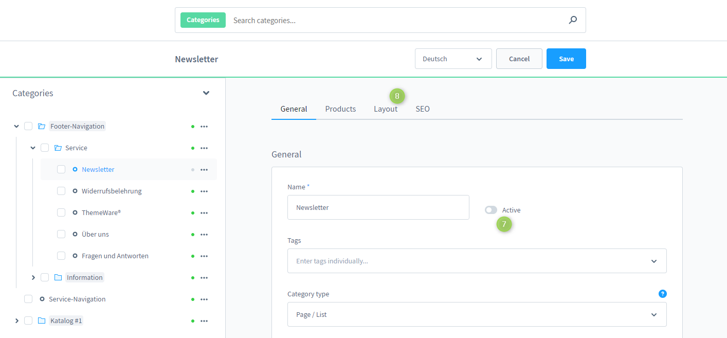 Linking shop pages in the storefront, figure 3