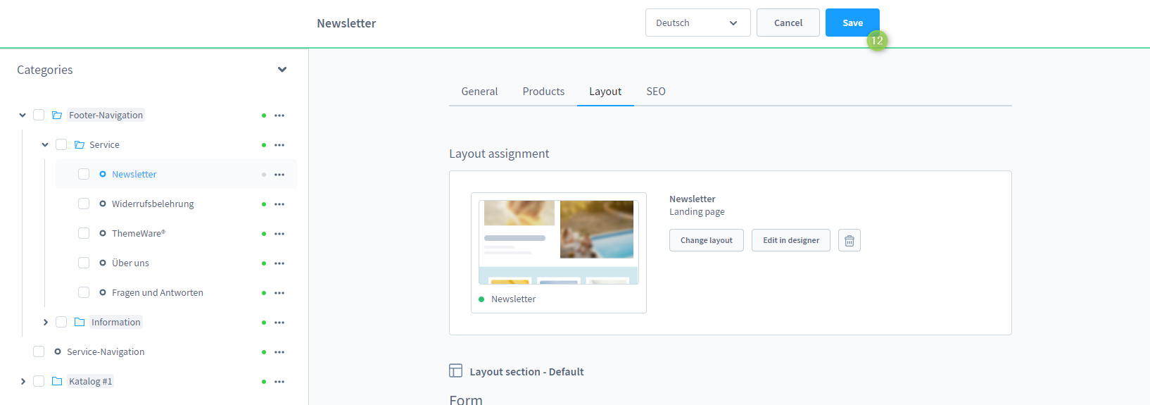 Linking shop pages in the storefront, figure 6