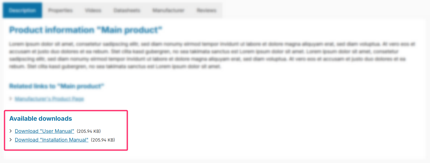 Providing downloads on products, figure 1