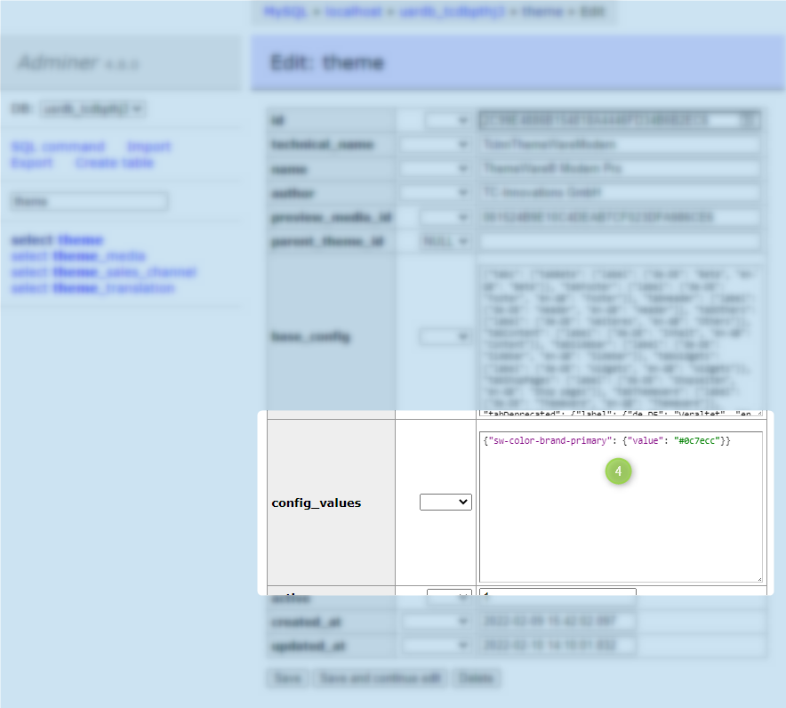 Exporting and importing the ThemeWare® configuration, figure 2