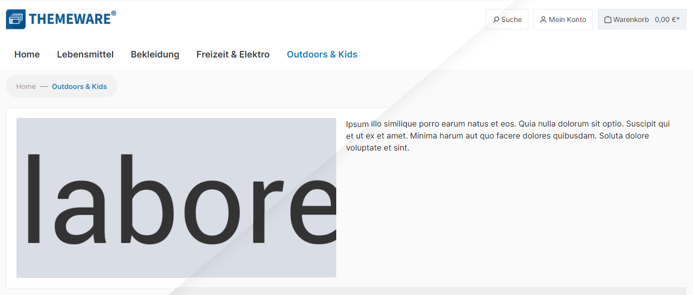 Left: with ThemeWare® CMS styling | Right: without ThemeWare® CMS styling